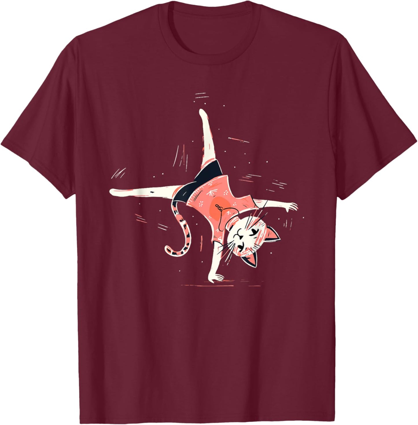 Acrobatic cat gymnastics Gymnastic pose Men Women Kids T-Shirt - T-Shirt | Maroon