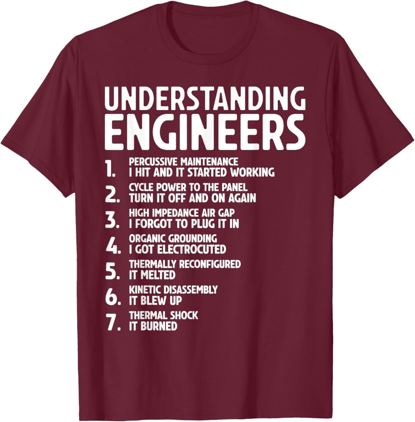 Understanding Engineers Funny Sarcastic Engineering Engineer T-Shirt - T-Shirt | Maroon