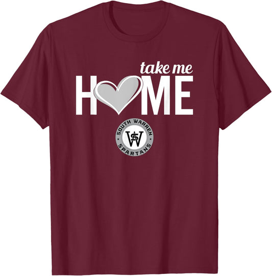 South Warren Spartans Logo Take Me Home HS T-Shirt - T-Shirt | Maroon