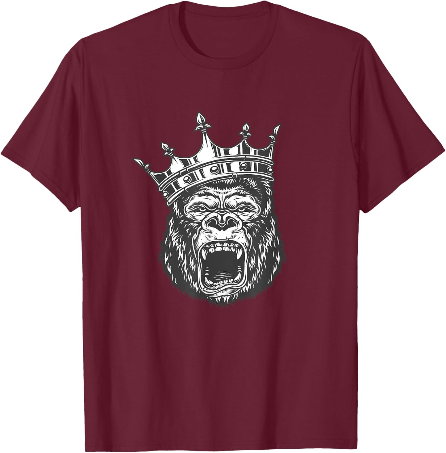 Gorilla Head - Gorilla male - Monkey Ringleader - Primate T-Shirt - T-Shirt | Maroon