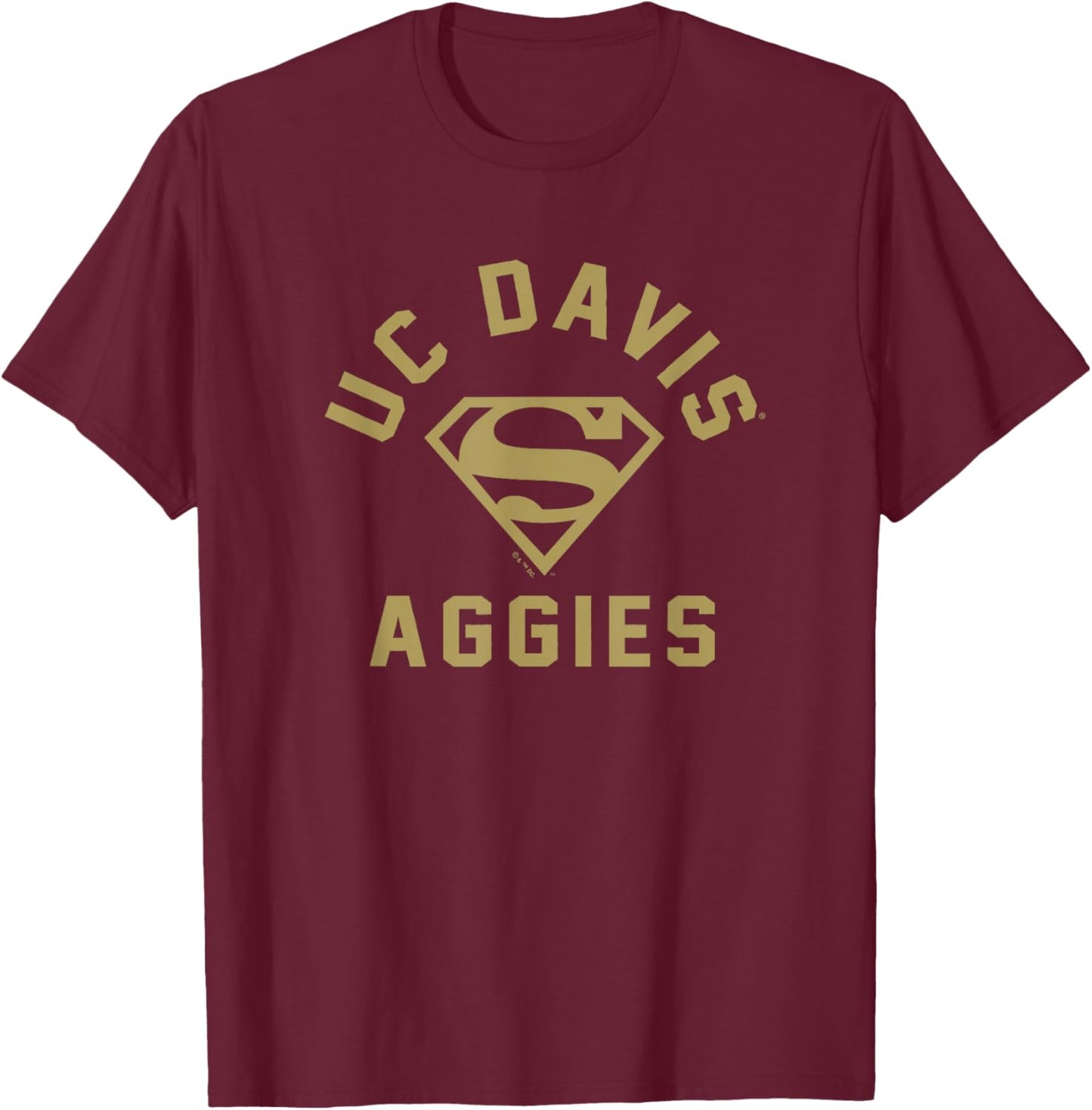 University of California Davis x Superman Logo Aggies T-Shirt - T-Shirt | Maroon