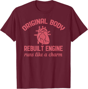 Funny Open Heart Bypass Surgery Recovery Get Well Gift T-Shirt - T-Shirt | Maroon