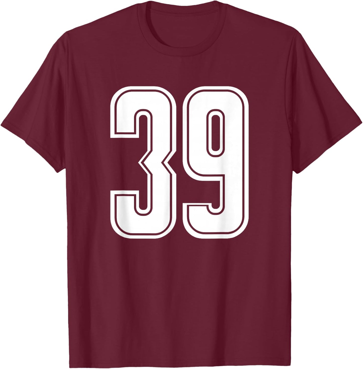 Sport Team Number #39 T-Shirt - T-Shirt | Maroon