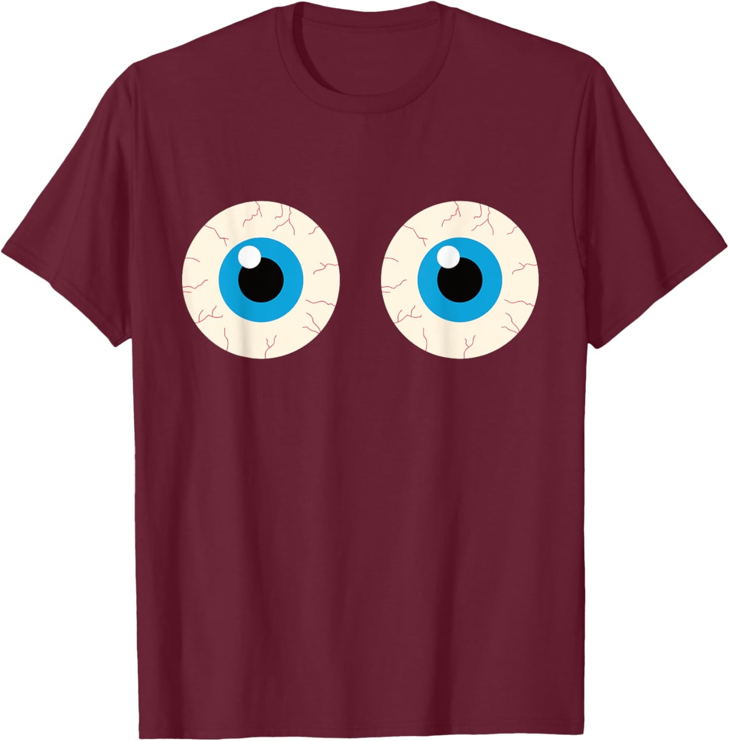 Boob Eyes Funny Halloween Boobie Adult Humor Simple Costume T-Shirt - T-Shirt | Maroon