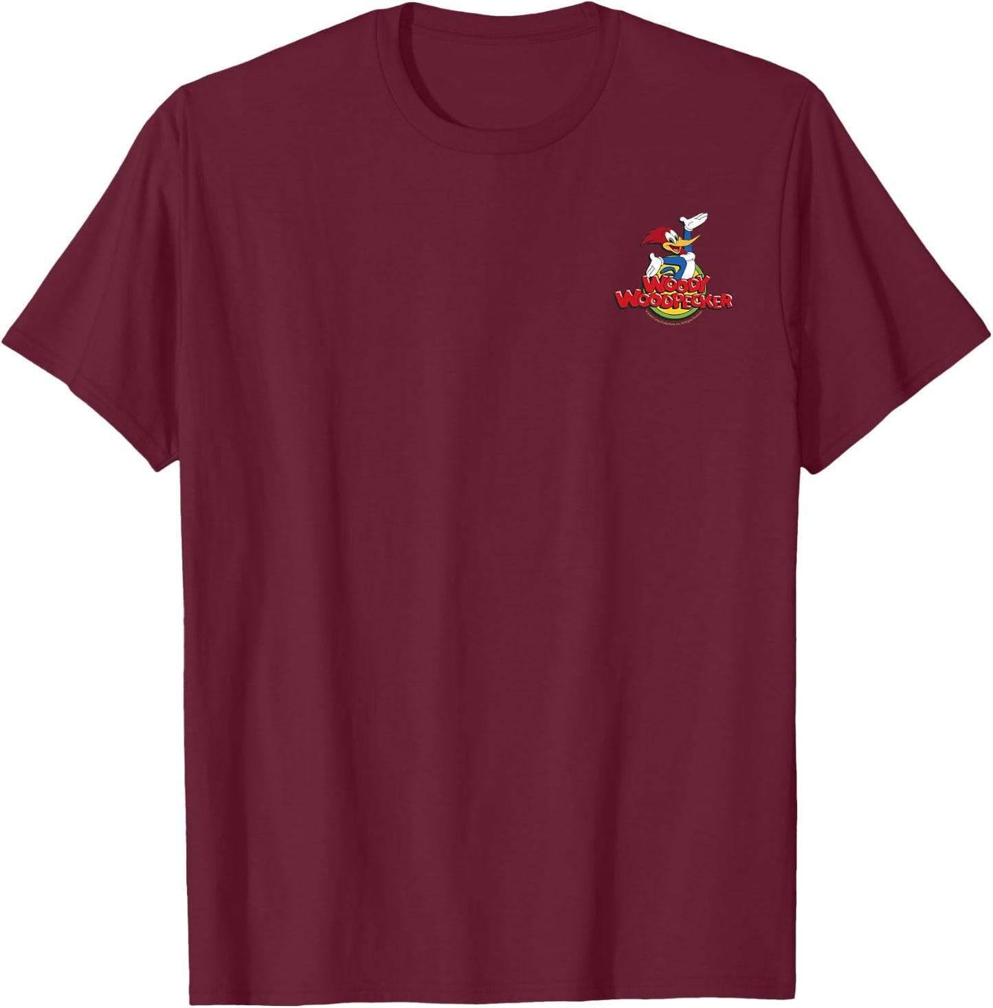 Woody Woodpecker Vintage Pocket Logo T-Shirt - T-Shirt | Maroon