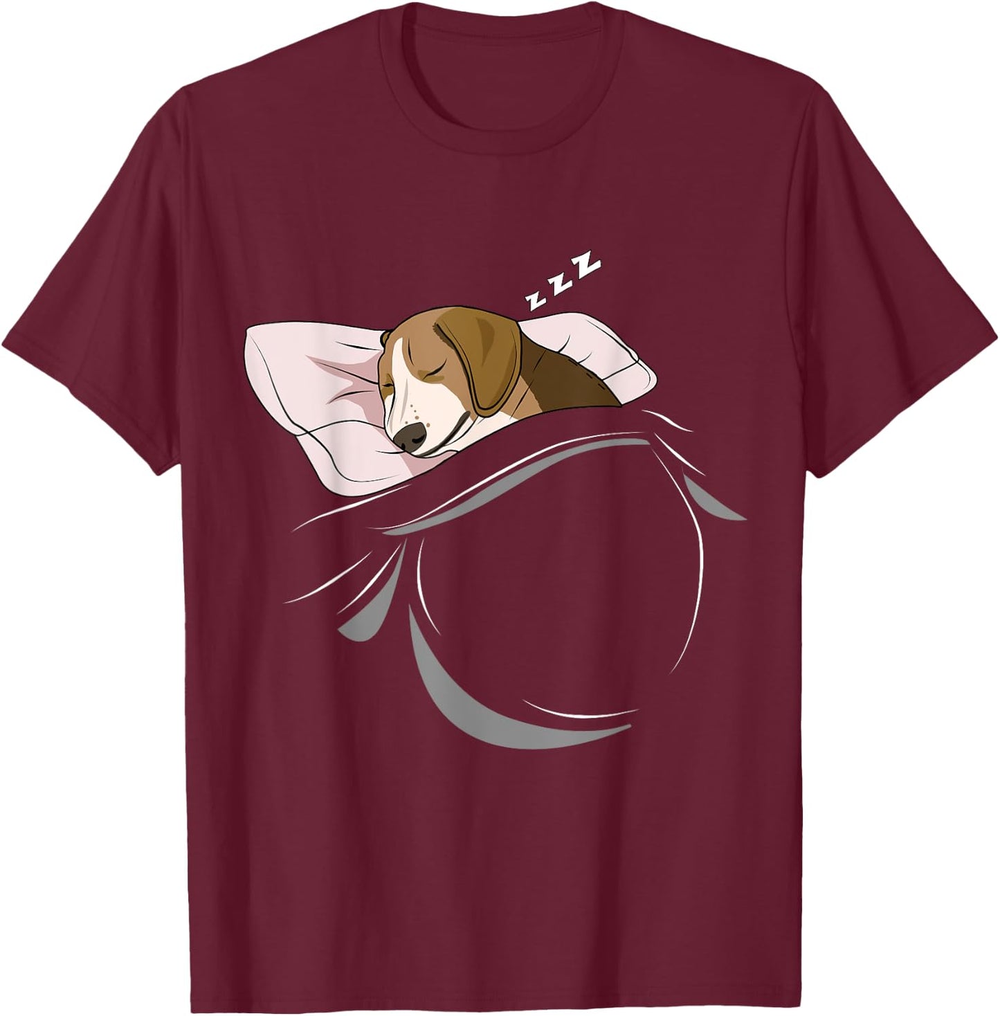 Funny Beagle Merch , Men & Kids Beagle Sleeping Dog Pajamas Nap PJs Outfit Gift -Adults Black Short Sleeve Small T-Shirt - T-Shirt | Maroon
