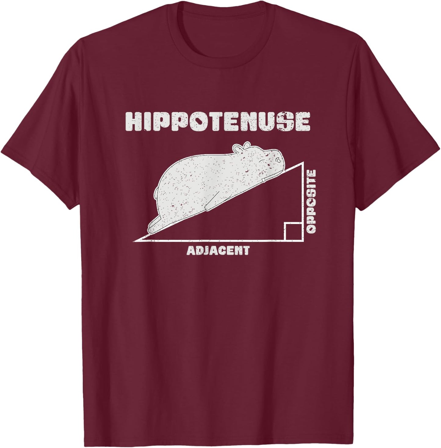 Funny Math Teacher Hippo Math Gift Hippo T-Shirt - T-Shirt | Maroon