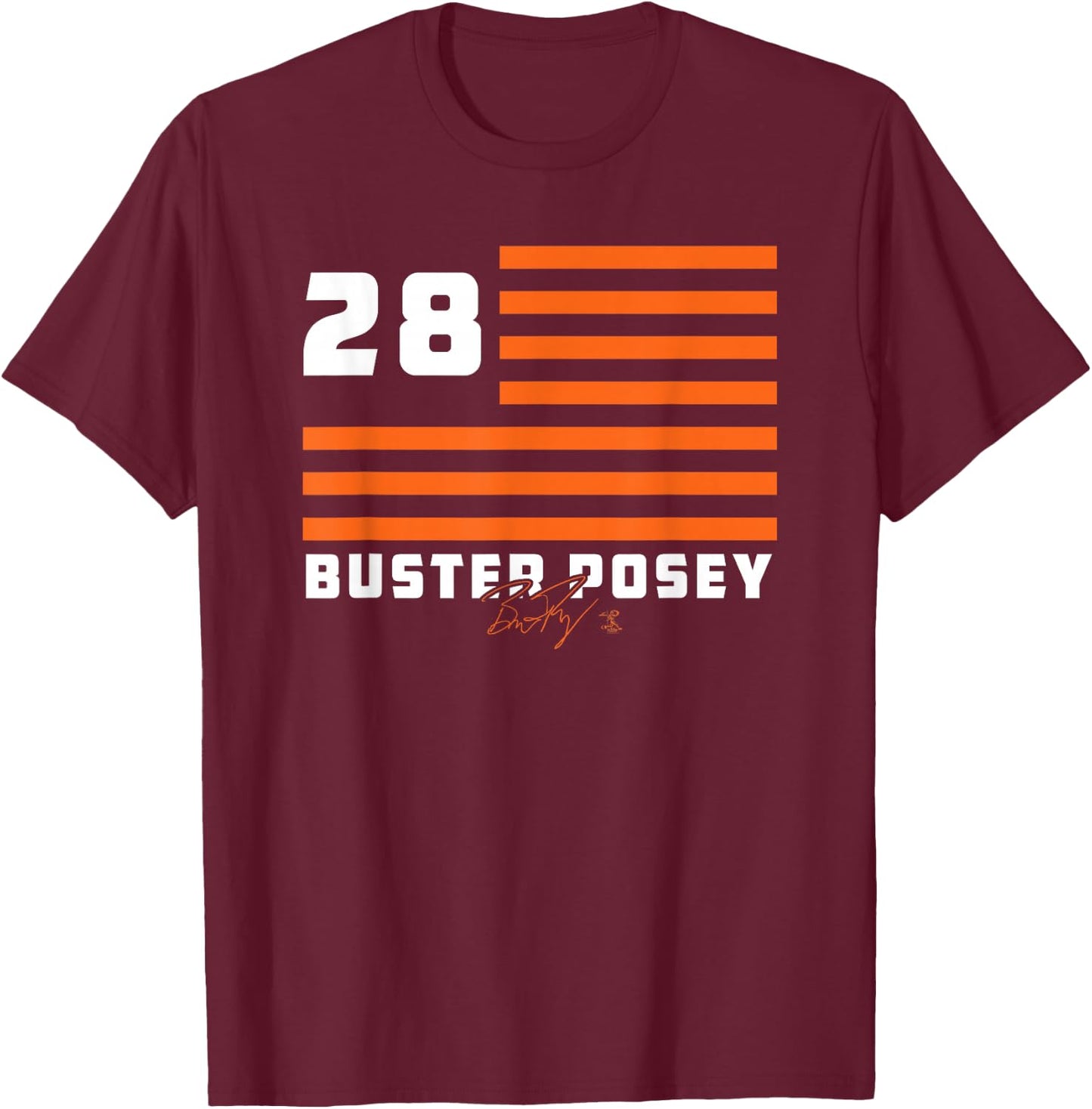 Buster Posey Flag Stripes - Apparel T-Shirt - T-Shirt | Maroon