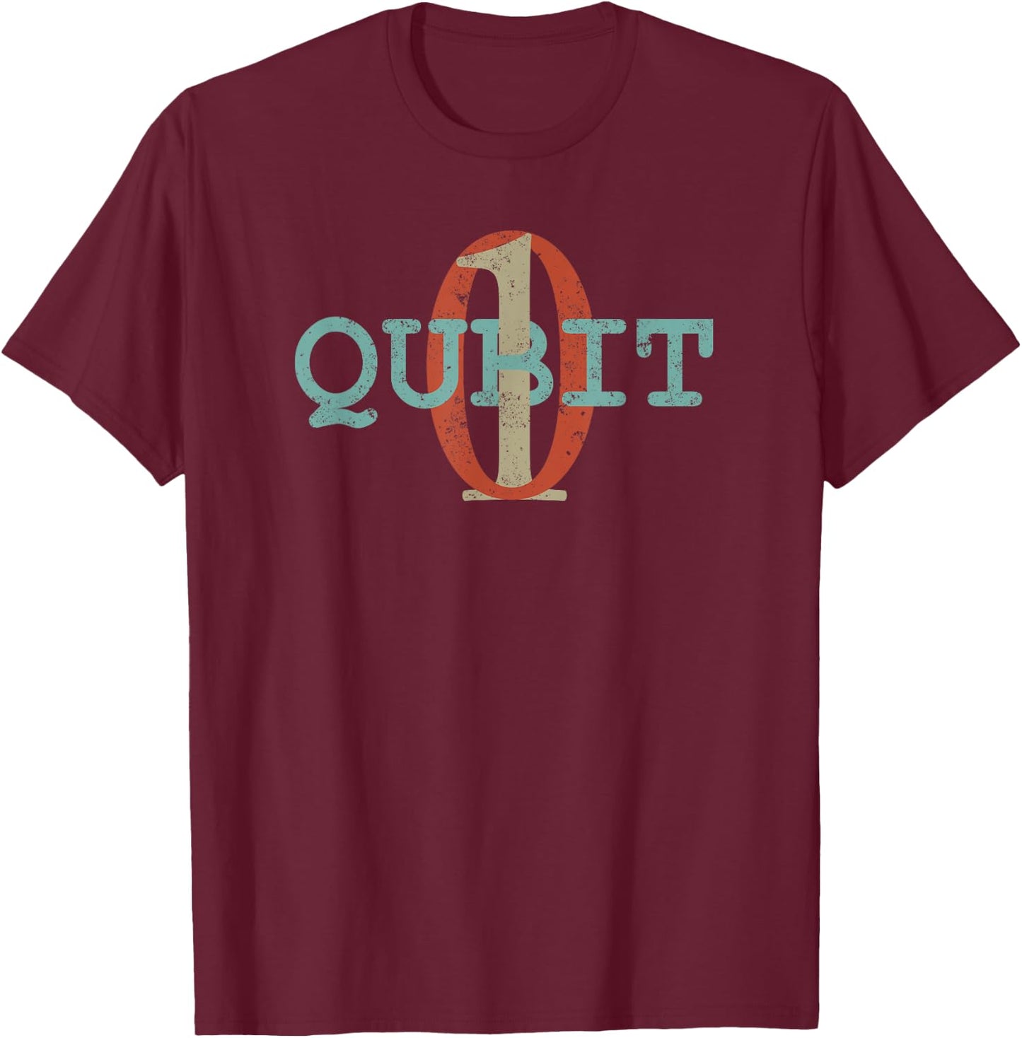 Qubit Gift Quantum Entanglement Computer Physics Computing T-Shirt - T-Shirt | Maroon
