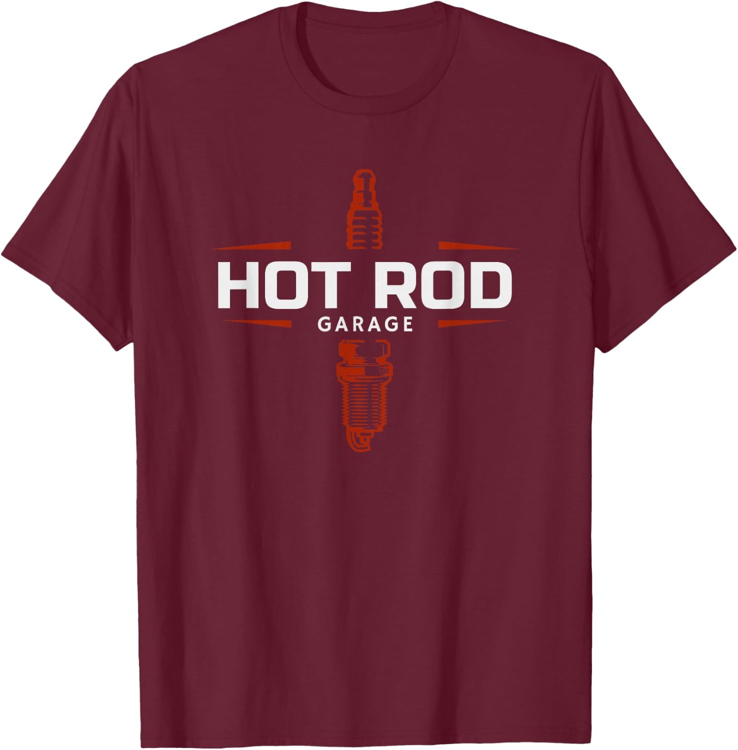 Hot Rod Garage Custom Retro Classic Car Spark Plug T-Shirt - T-Shirt | Maroon