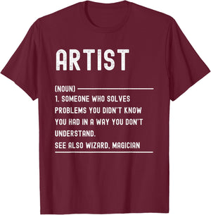 Art Teacher Definition Shirts Funny Job Title T-Shirt - T-Shirt | Maroon