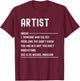 Art Teacher Definition Shirts Funny Job Title T-Shirt - T-Shirt | Maroon