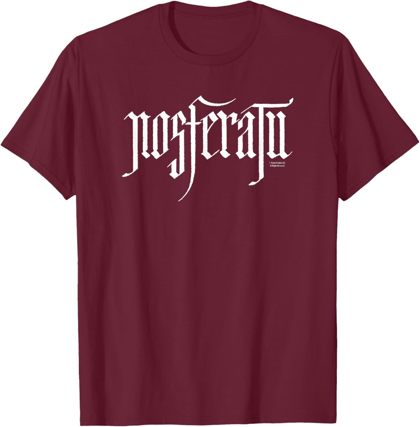 Nosferatu Logo White , Black, S T-Shirt - T-Shirt | Maroon