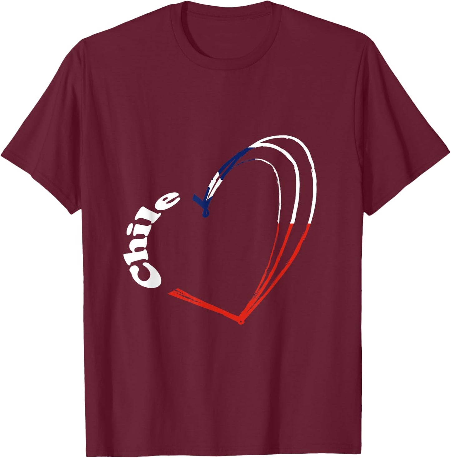 Chile Chilean Roots Chilean Pride Heart Chilean Flag T-Shirt - T-Shirt | Maroon