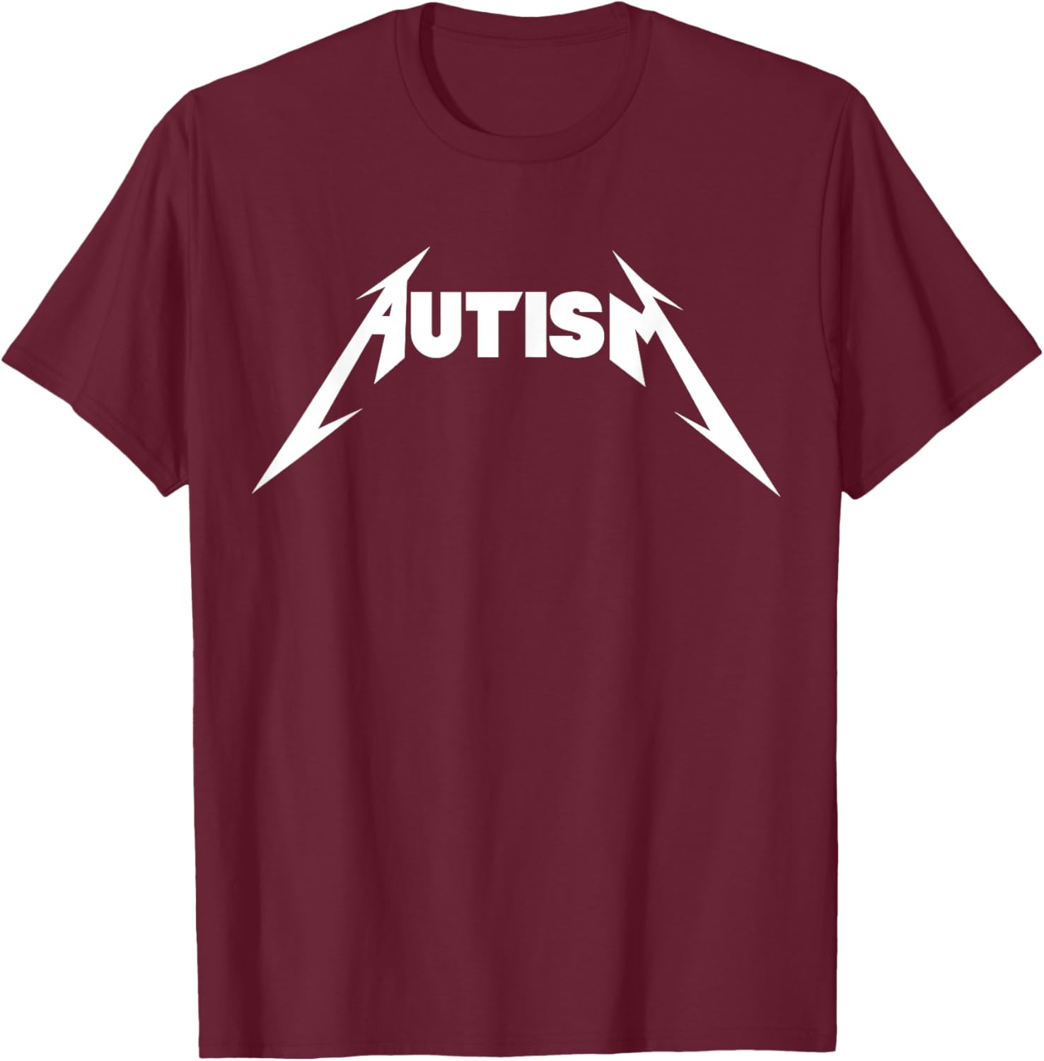 Funny Design Autism Skeleton Meme Metal Rock Women T-Shirt - T-Shirt | Maroon