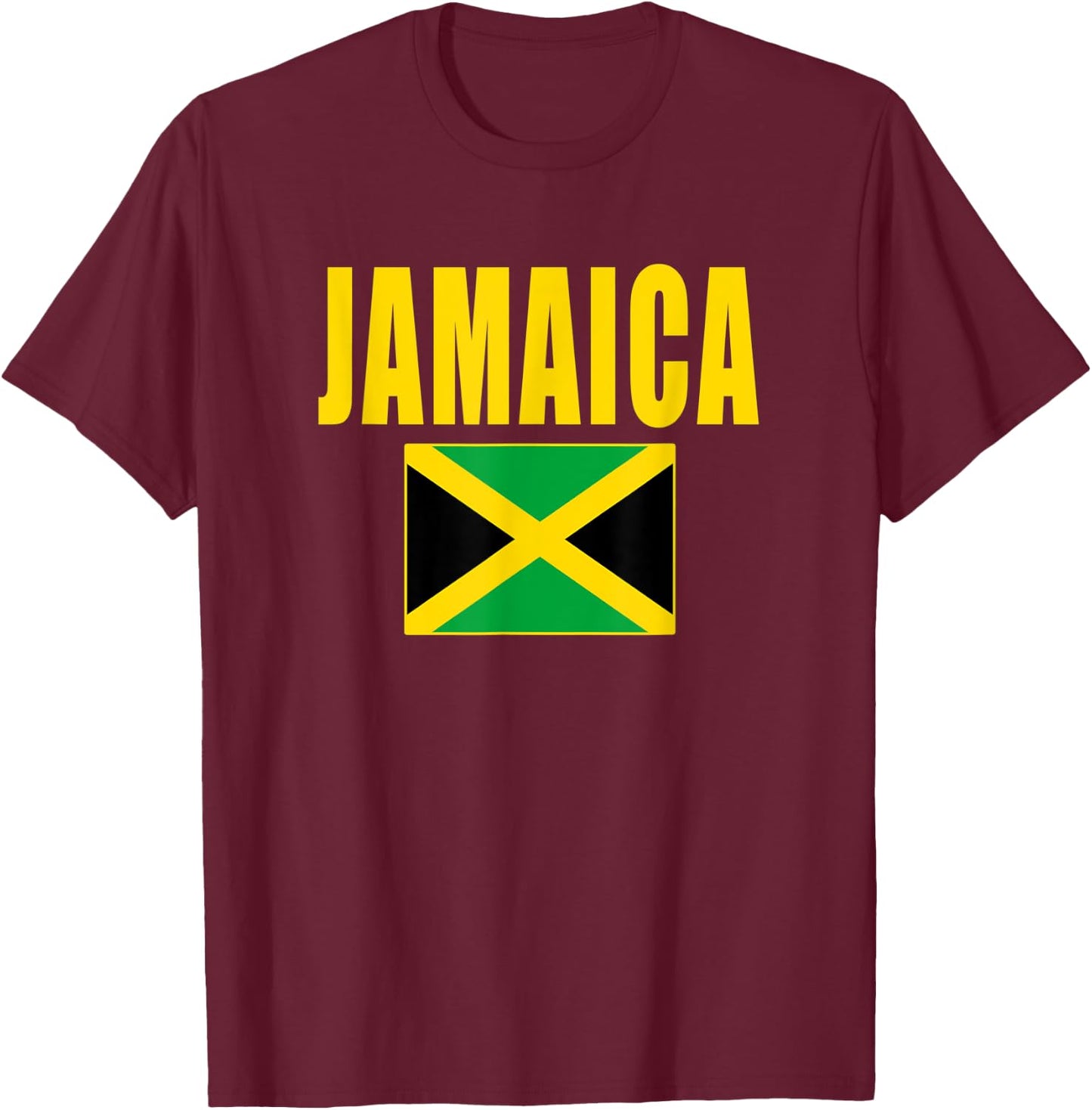 Jamaica Flag Jamaican Gift T-Shirt - T-Shirt | Maroon