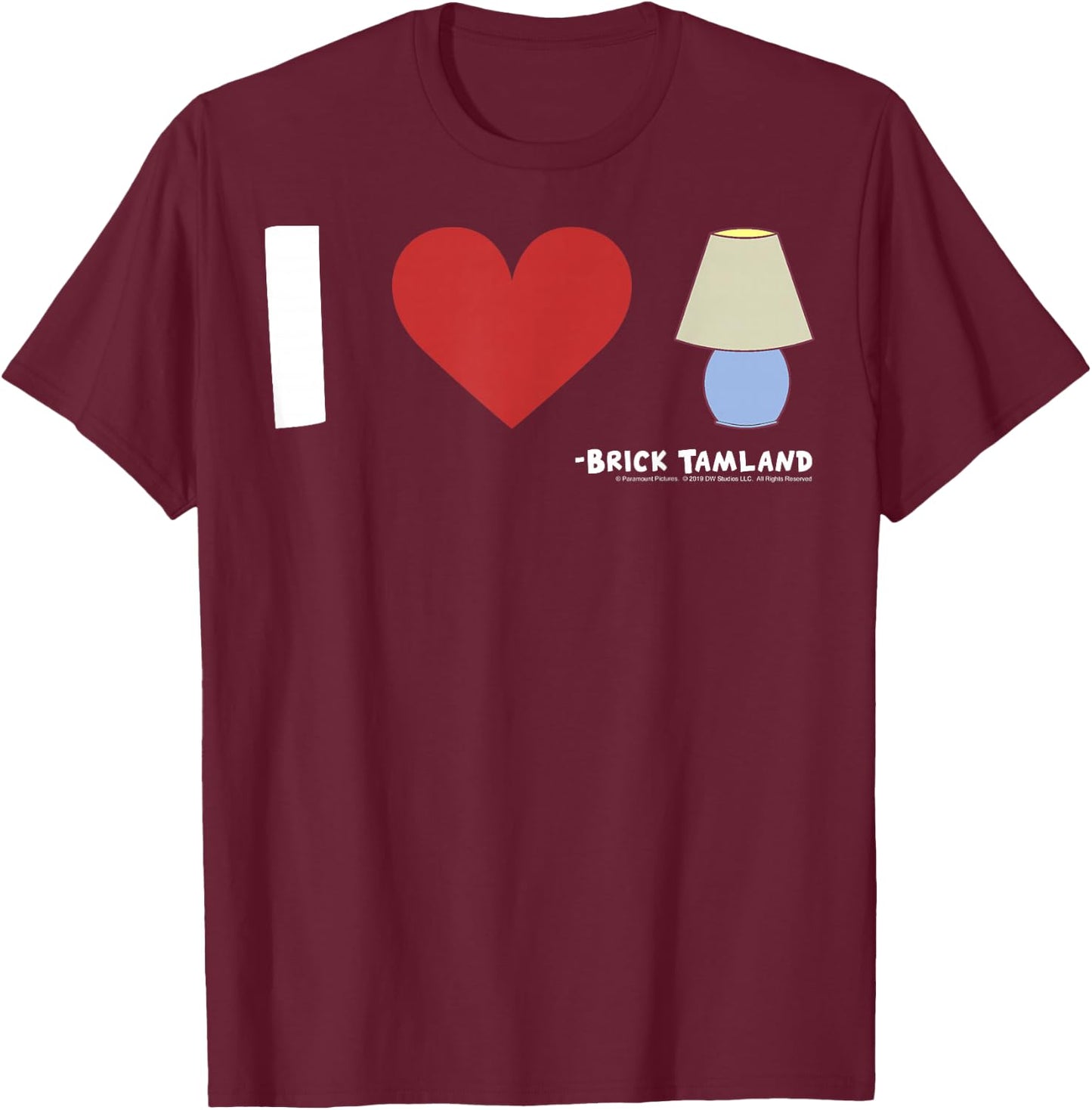 Anchorman I Heart Lamp Brick Tamland Quote T-Shirt - T-Shirt | Maroon