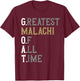 Greatest Malachi of all time | GOAT | Malachi T-Shirt - T-Shirt | Maroon