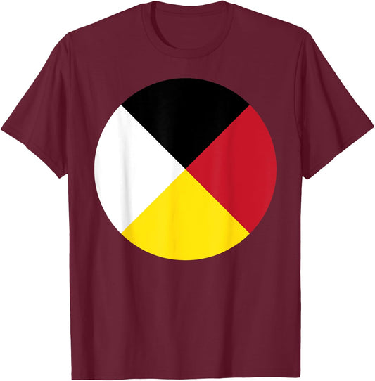 Medicine Wheel : Sacred Hoop T-Shirt - T-Shirt | Maroon