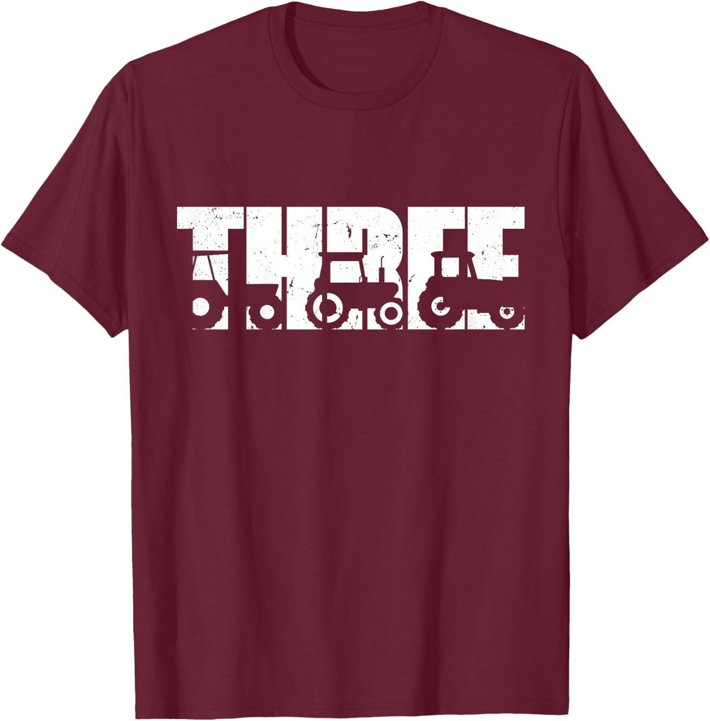 Kids 3 Year Old Shirt 3rd Birthday Tractor Farmer Boys Girls Kid T-Shirt - T-Shirt | Maroon