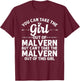 Girl Out Of MALVERN PA PENNSYLVANIA Gift Funny Home Roots T-Shirt - T-Shirt | Maroon