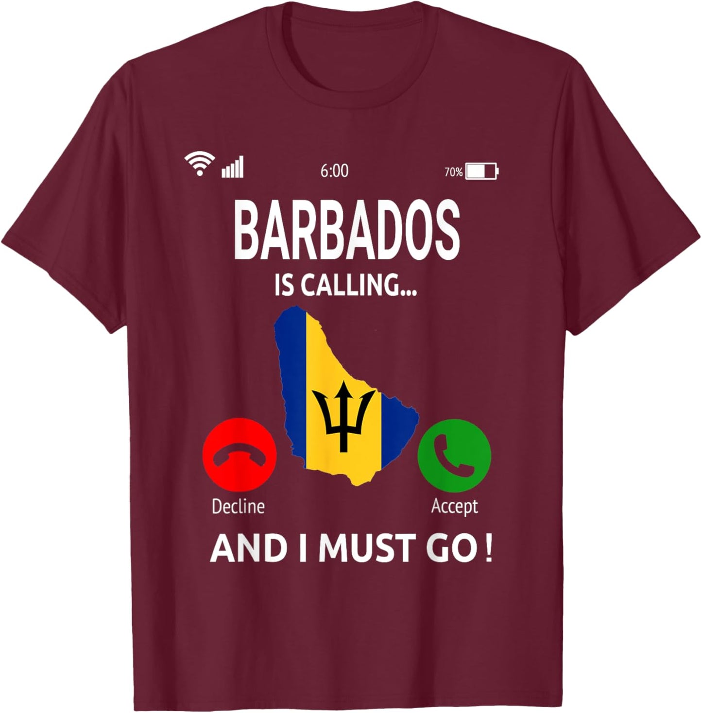 Barbados Is Calling Barbados Flag Vacation Barbados T-Shirt - T-Shirt | Maroon