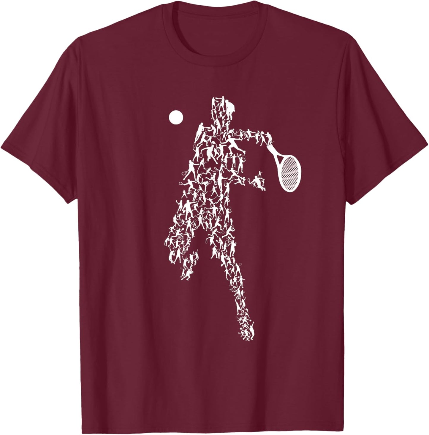 Tennis Positions Player Balls Funny Racket Game Outfit T-Shirt - T-Shirt | Maroon