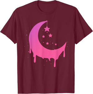 Pastel Moon Goth Vaporwave T-Shirt - T-Shirt | Maroon