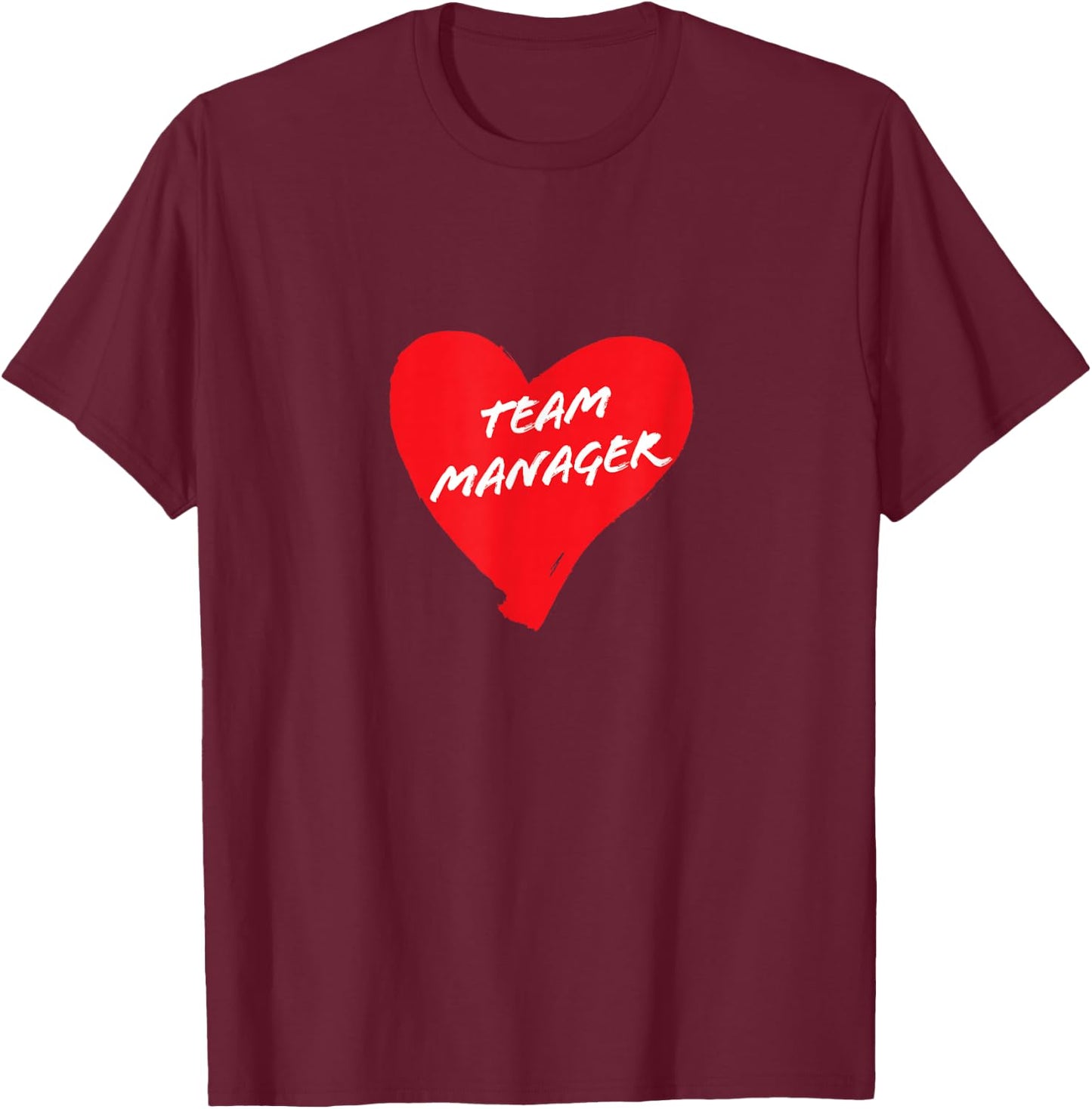 Team Manager, Heart Graphic T-Shirt - T-Shirt | Maroon