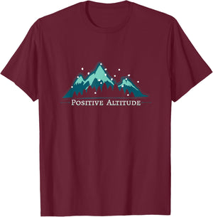 Positive Altitude Mountain Climbing T-Shirt - T-Shirt | Maroon