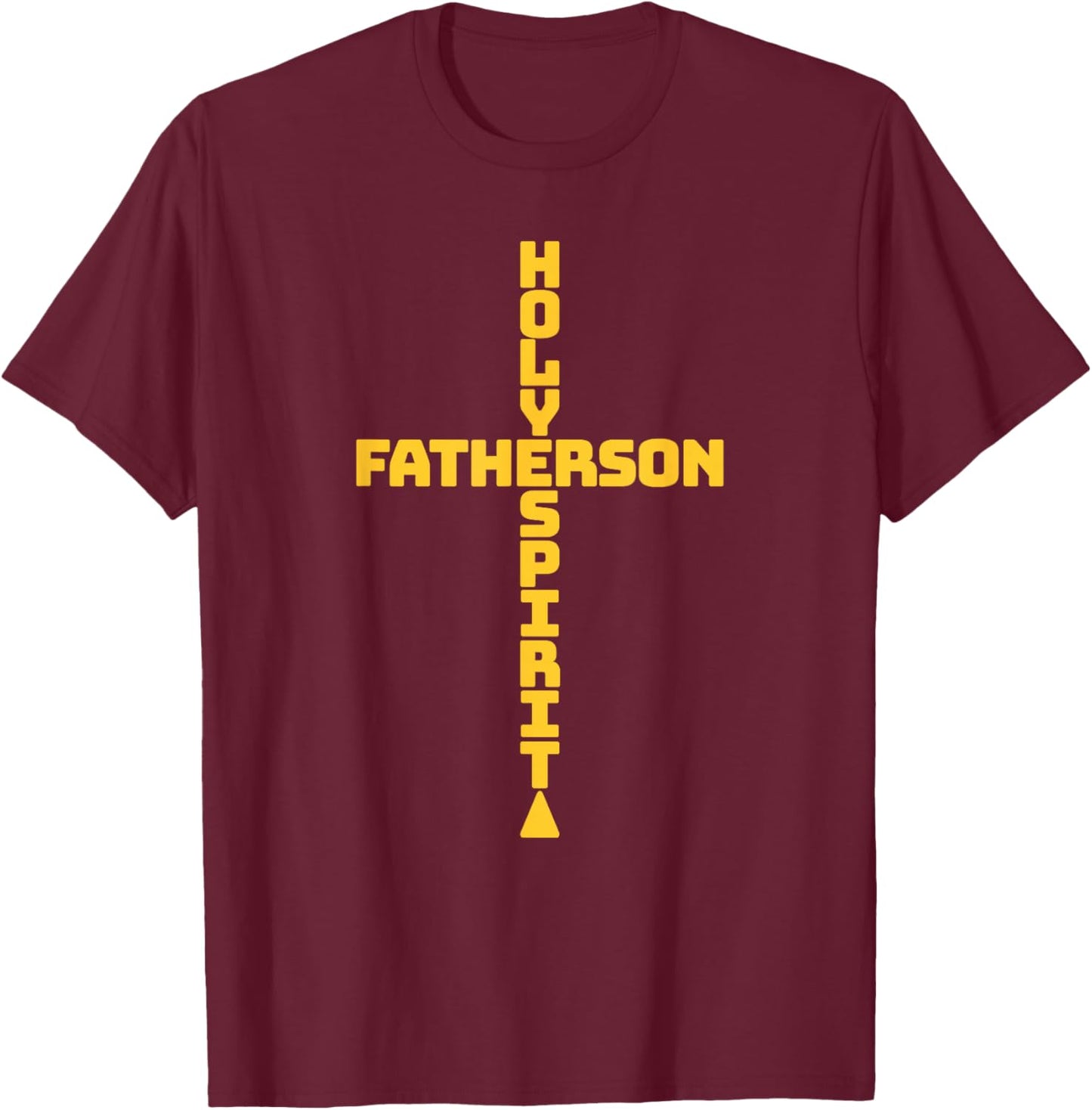 Father Son Holy Spirit Trinity God Christian Cross Jesus T-Shirt - T-Shirt | Maroon