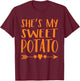 Thanksgiving Matching Couple She's My Sweet Potato I Yam T-Shirt - T-Shirt | Maroon