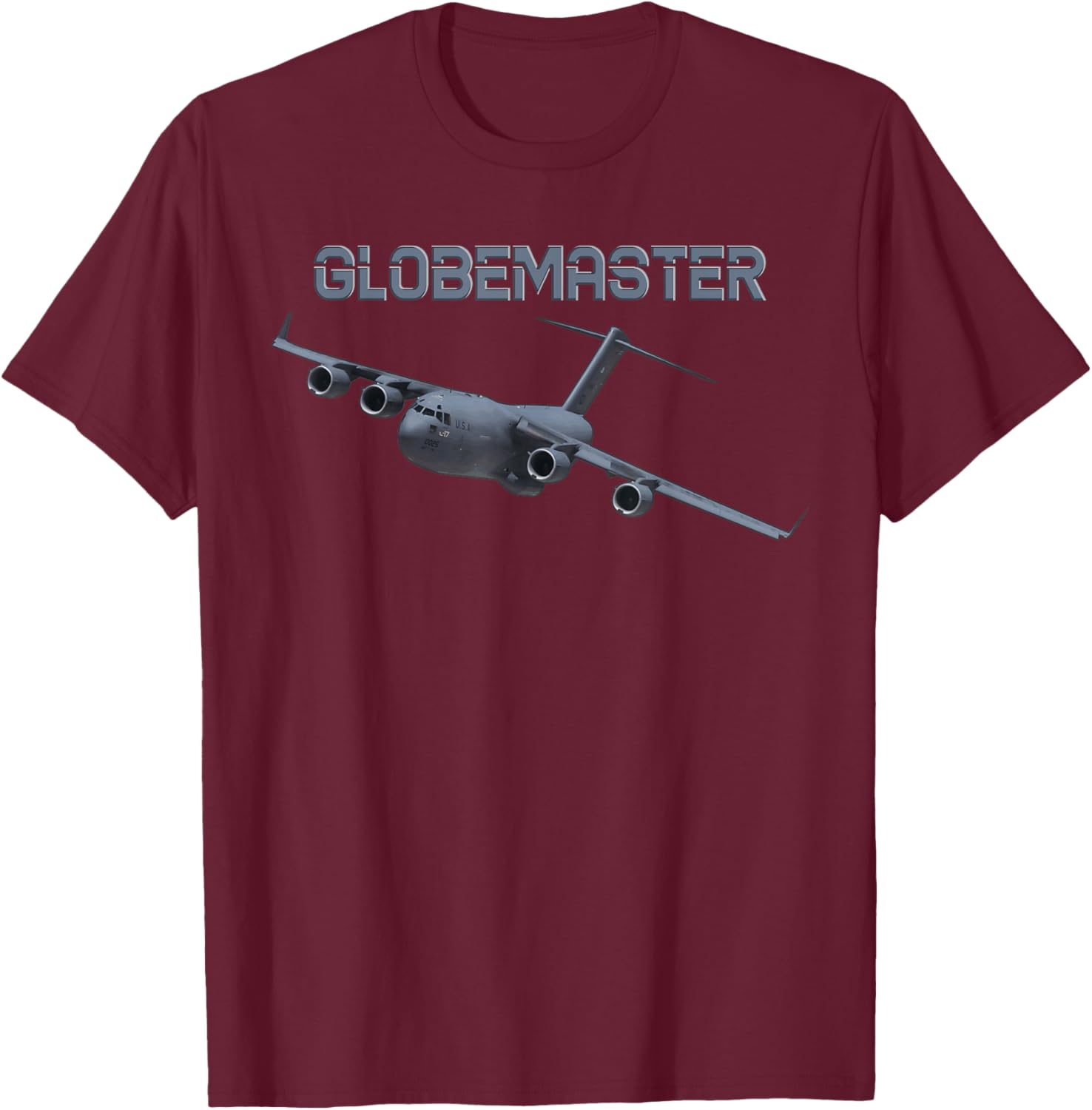 C-17 Globemaster US Military Aircraft T-Shirt - T-Shirt | Maroon