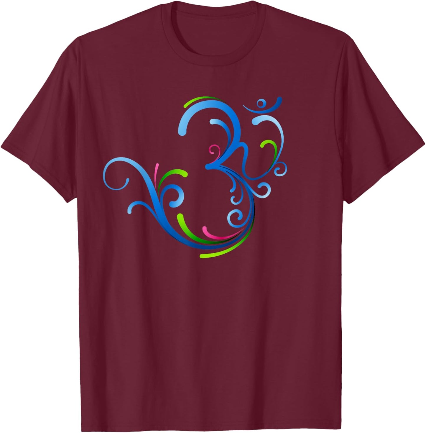 Om Shanti Peace Aum Dharma Yoga Hindu Buddhism Flower T-Shirt - T-Shirt | Maroon