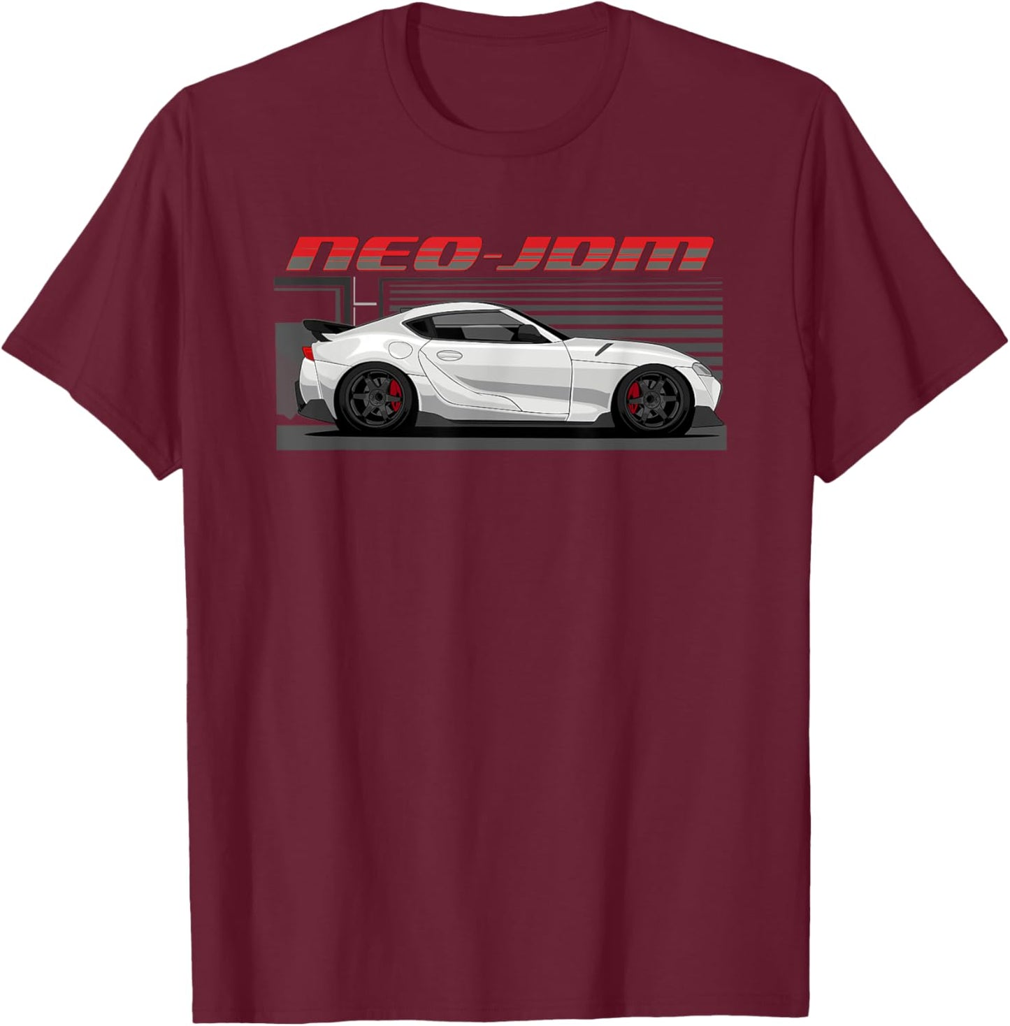 Neo-JDM White MK5 Car Graphic T-Shirt - T-Shirt | Maroon
