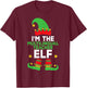 Multilingual Teacher Elf Family Holiday Matching Christmas T-Shirt - T-Shirt | Maroon