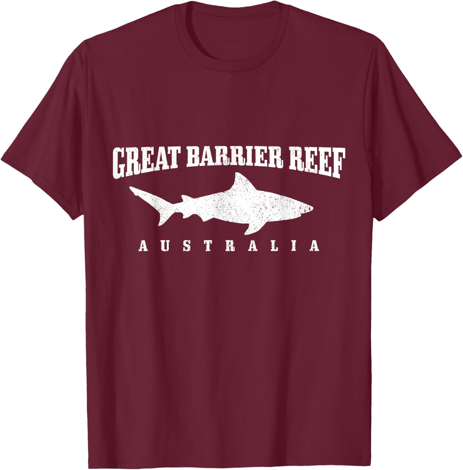 Great Barrier Reef Australia Diver Shark Diving T-Shirt - T-Shirt | Maroon