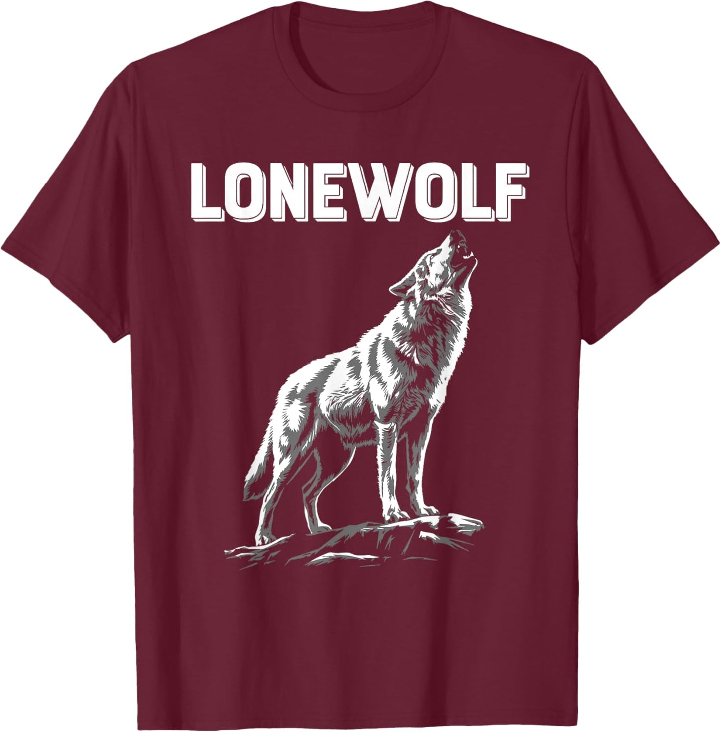 Alpha Lone Wolf Pack Member Wildlife Howling T-Shirt - T-Shirt | Maroon