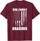 New Palestine Dragons God. Family. Vintage USA Flag T-Shirt - T-Shirt | Maroon