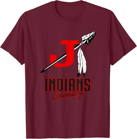 Jackson Indians Logo Country HS T-Shirt - T-Shirt | Maroon