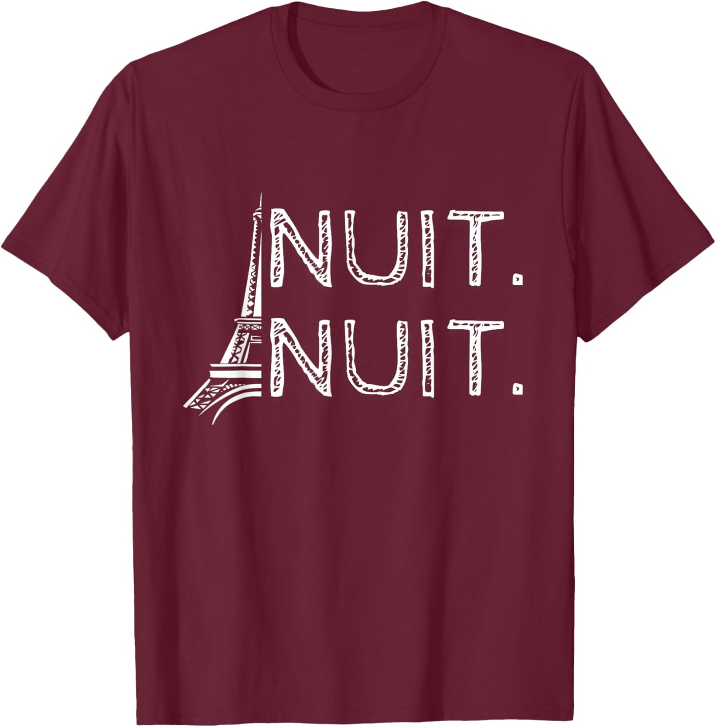 Nuit Nuit Lover Basketball Night Funny T-Shirt - T-Shirt | Maroon
