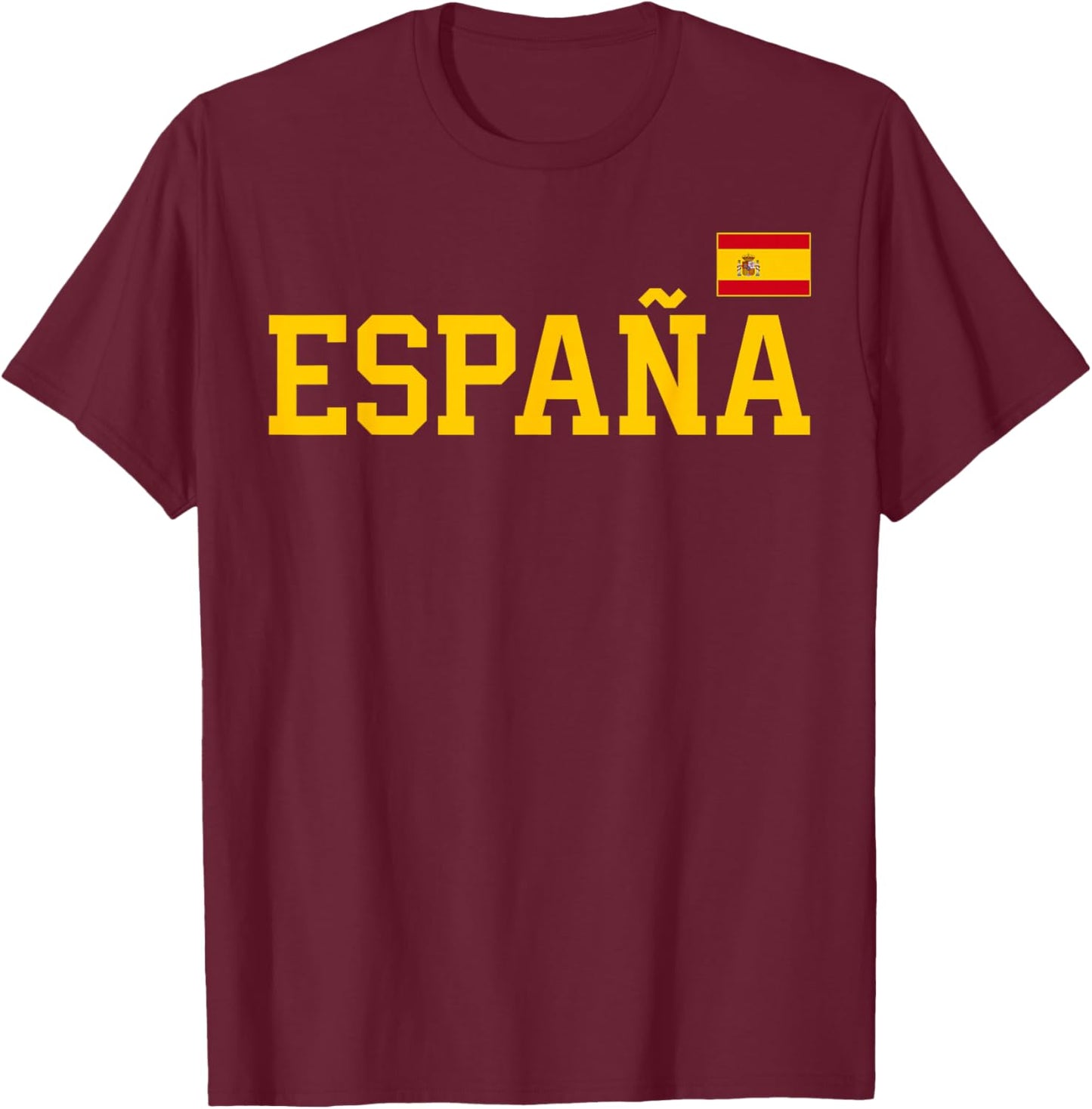 Spanien Damen Herren Kinder Spanische Flagge Rot España T-Shirt - T-Shirt | Maroon