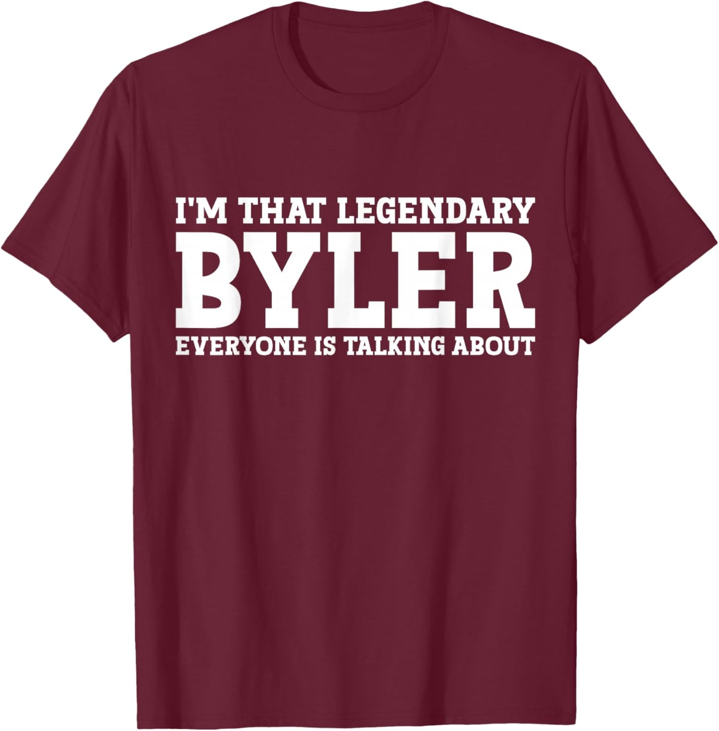 Byler Surname Funny Team Family Last Name Byler T-Shirt - T-Shirt | Maroon