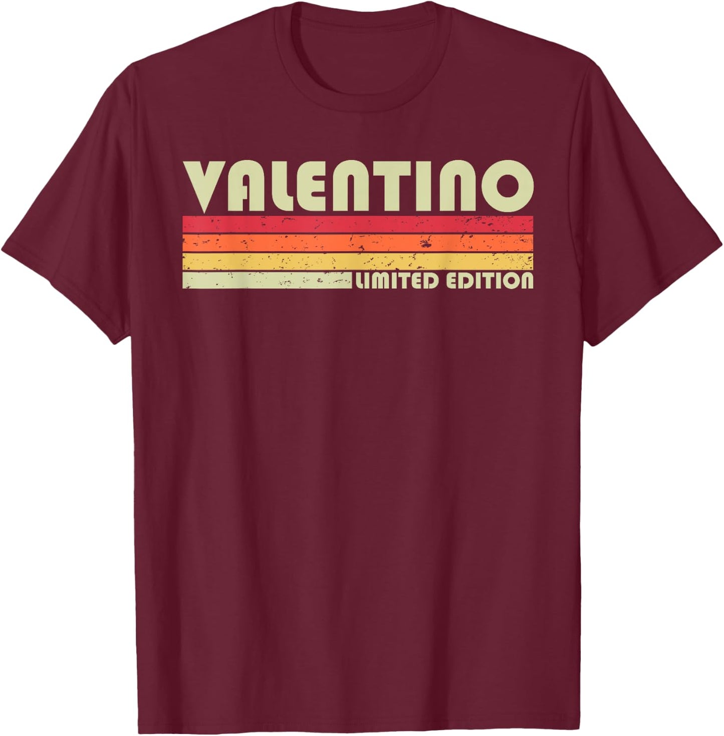 VALENTINO Name Personalized Funny Retro Vintage Birthday T-Shirt - T-Shirt | Maroon
