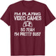 Funny Gamer I'm playing video games so yeah I'm pretty busy T-Shirt - T-Shirt | Maroon