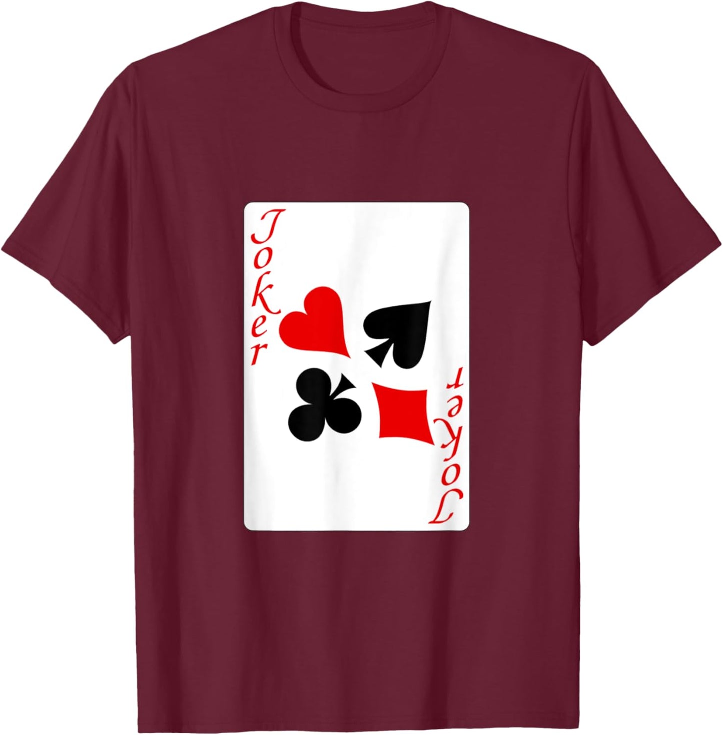 funny halloween shirt 2025 Joker - Playing Card Costume T-Shirt - T-Shirt | Maroon