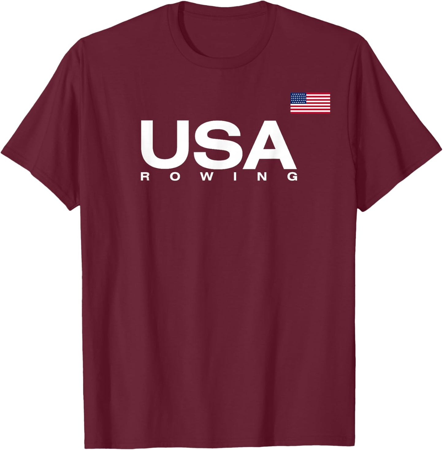 USA Rowing Flag T-Shirt - T-Shirt | Maroon