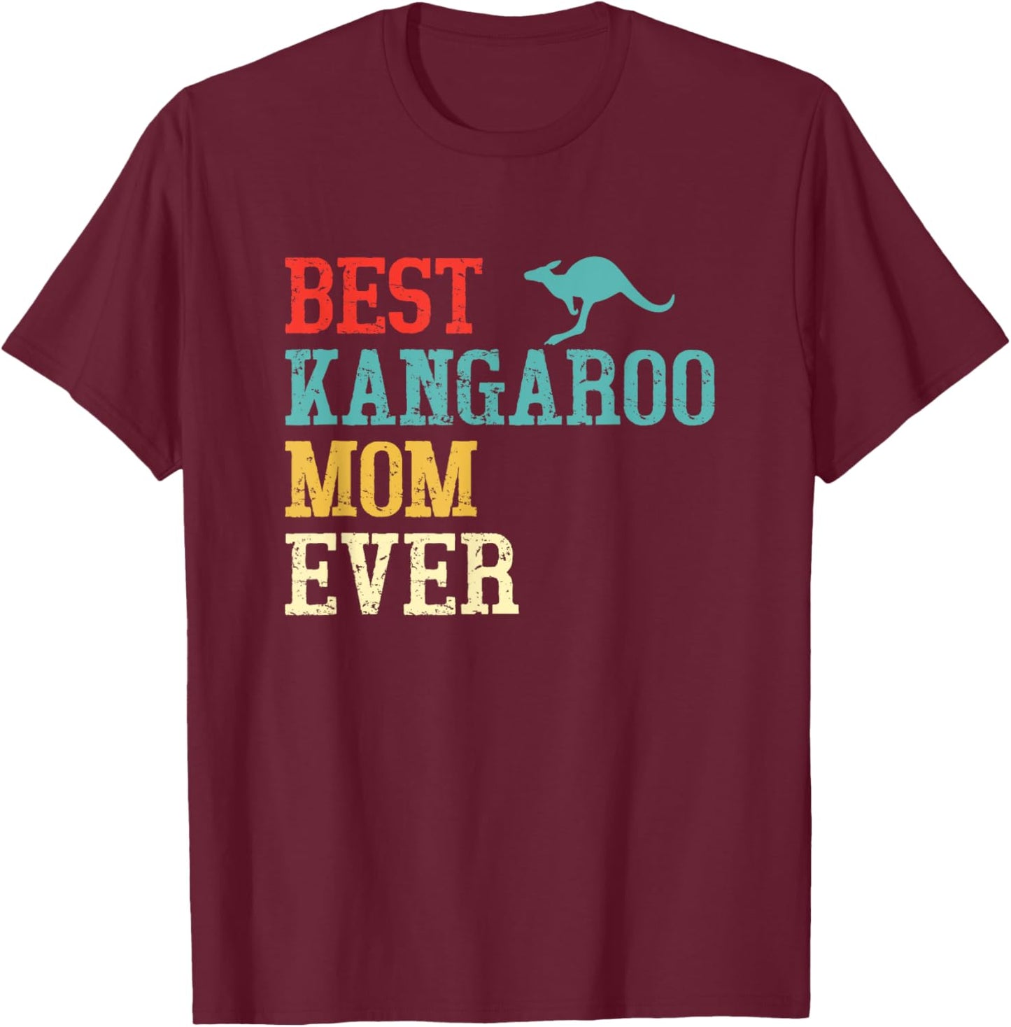 Kangaroo Mom Funny Women Girls Kids Kangaroo Animal T-Shirt - T-Shirt | Maroon