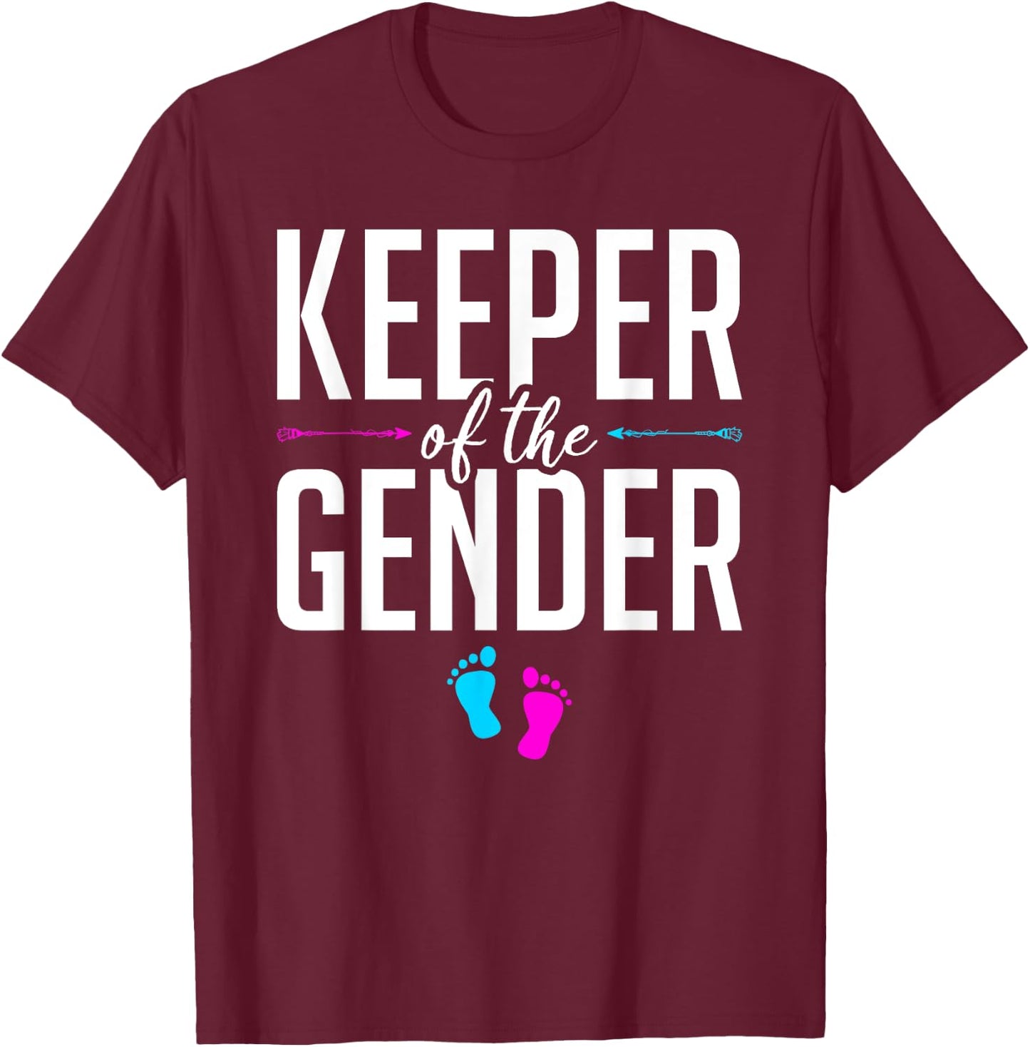 Keeper Of The Gender Gender Reveal T-Shirt - T-Shirt | Maroon