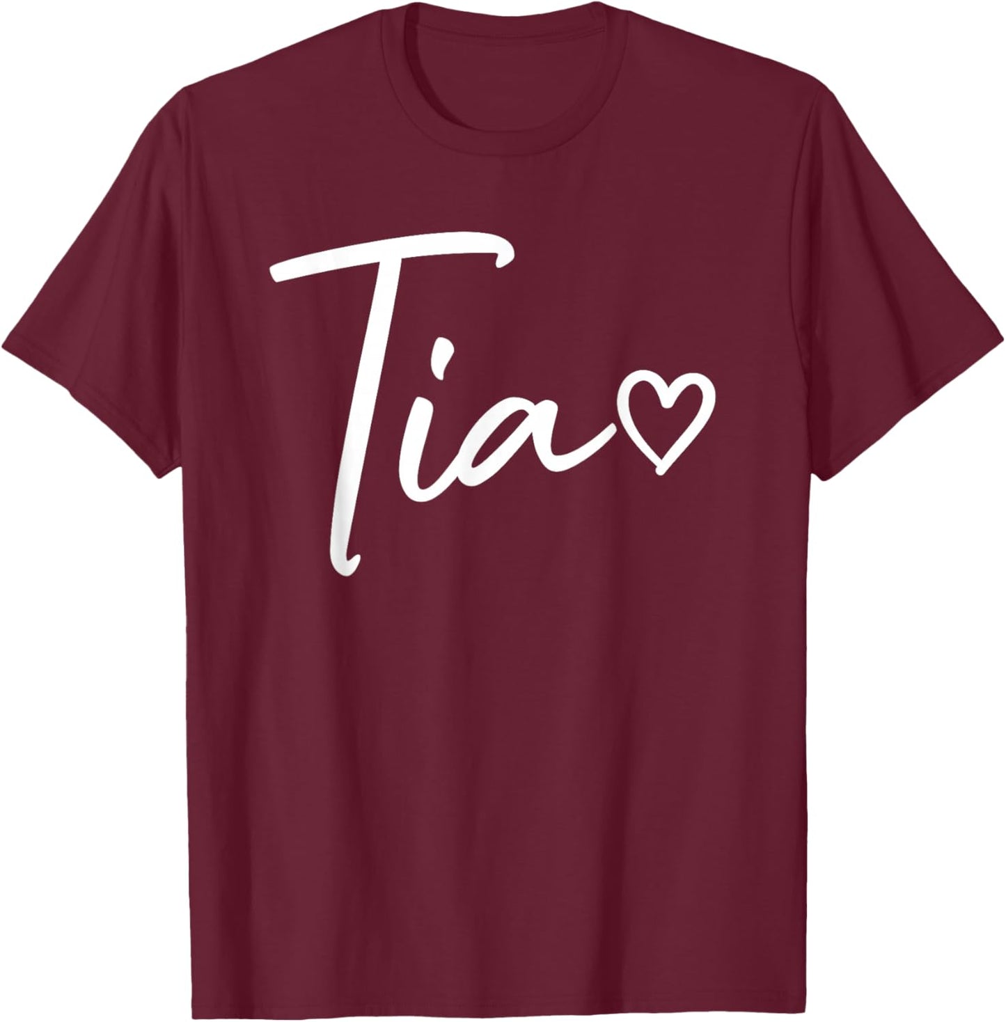 Tia Gifts Heart Mother's Day Tia T-Shirt - T-Shirt | Maroon